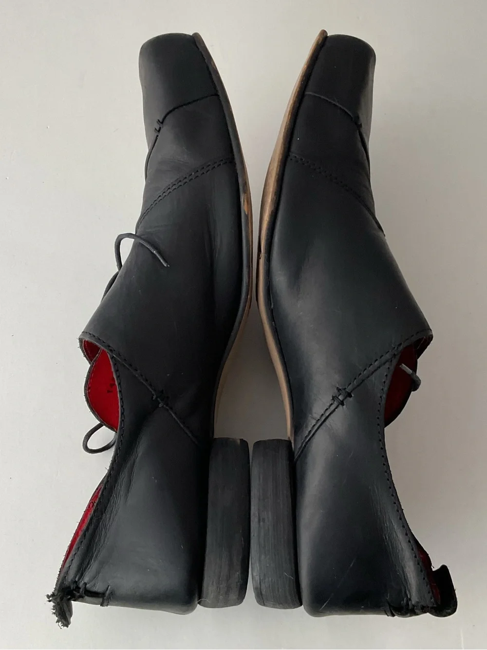 RARE Fly London Black Leather Square Toe Oxford Shoes Men’s Size EU 43 / US 10